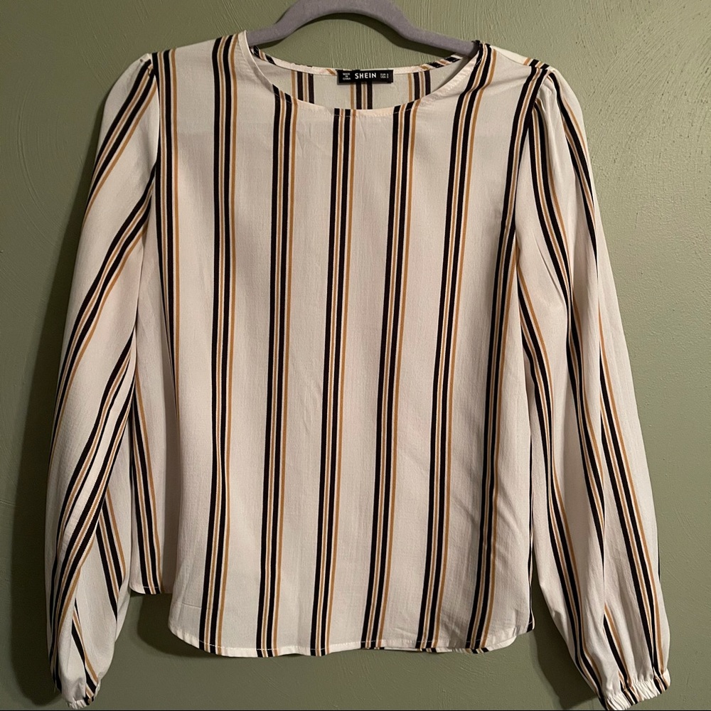 Black and mustard top long sleeve